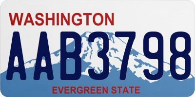 WA license plate AAB3798