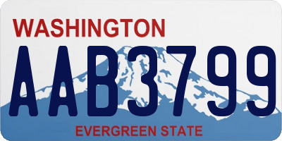 WA license plate AAB3799