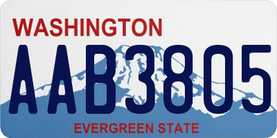 WA license plate AAB3805