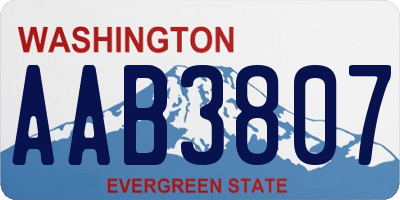 WA license plate AAB3807