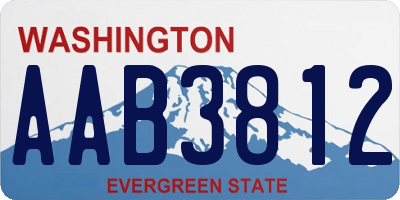 WA license plate AAB3812