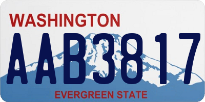 WA license plate AAB3817