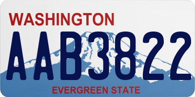 WA license plate AAB3822