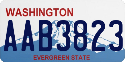 WA license plate AAB3823