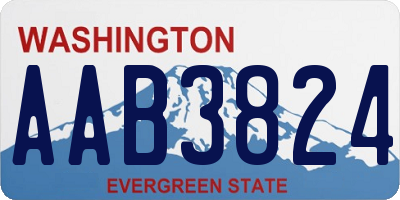WA license plate AAB3824