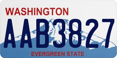 WA license plate AAB3827