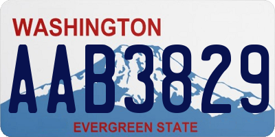 WA license plate AAB3829