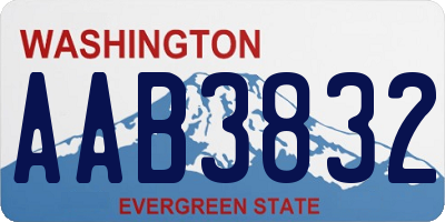 WA license plate AAB3832