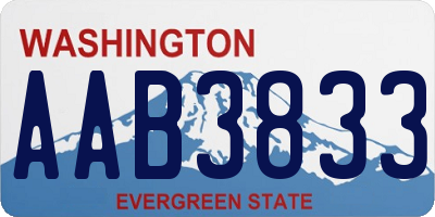 WA license plate AAB3833