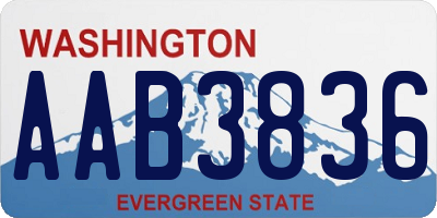 WA license plate AAB3836