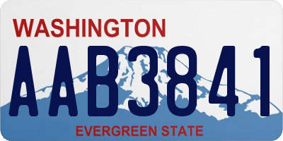WA license plate AAB3841