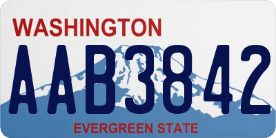 WA license plate AAB3842