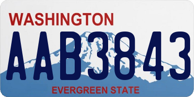 WA license plate AAB3843