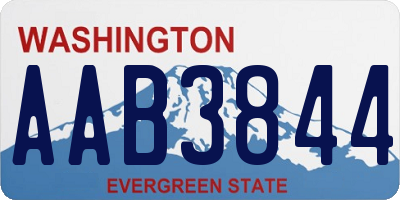 WA license plate AAB3844