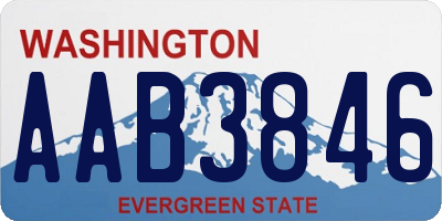 WA license plate AAB3846