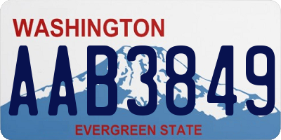 WA license plate AAB3849