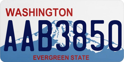 WA license plate AAB3850