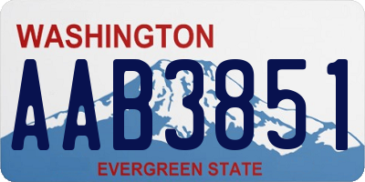 WA license plate AAB3851