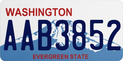 WA license plate AAB3852