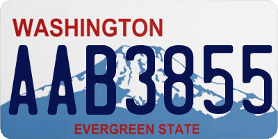 WA license plate AAB3855