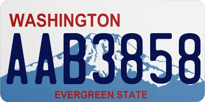 WA license plate AAB3858