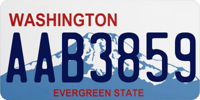 WA license plate AAB3859