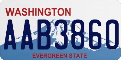 WA license plate AAB3860