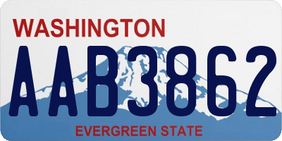 WA license plate AAB3862