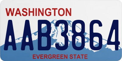 WA license plate AAB3864