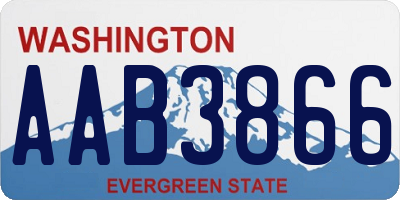 WA license plate AAB3866