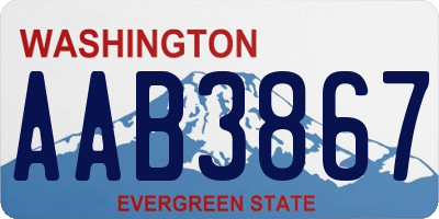 WA license plate AAB3867