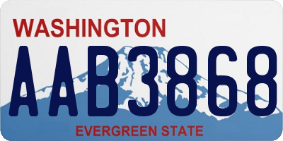 WA license plate AAB3868