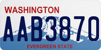 WA license plate AAB3870