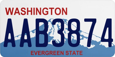 WA license plate AAB3874