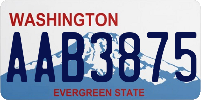 WA license plate AAB3875