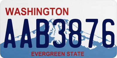WA license plate AAB3876