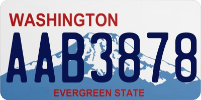 WA license plate AAB3878