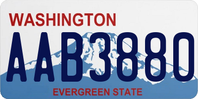 WA license plate AAB3880