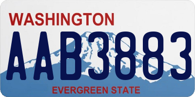 WA license plate AAB3883