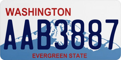 WA license plate AAB3887