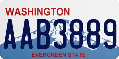 WA license plate AAB3889