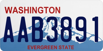 WA license plate AAB3891