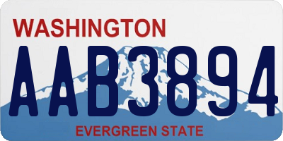 WA license plate AAB3894