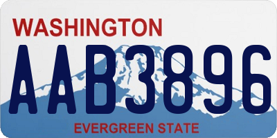 WA license plate AAB3896