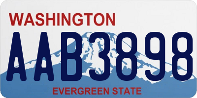 WA license plate AAB3898