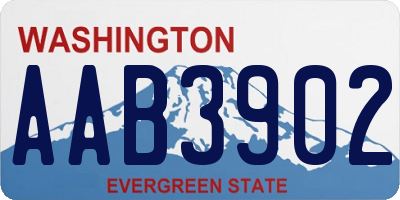 WA license plate AAB3902