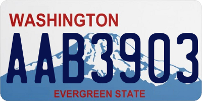 WA license plate AAB3903