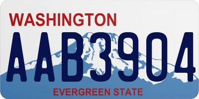 WA license plate AAB3904