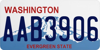 WA license plate AAB3906