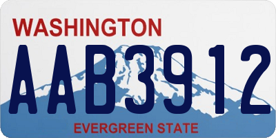 WA license plate AAB3912